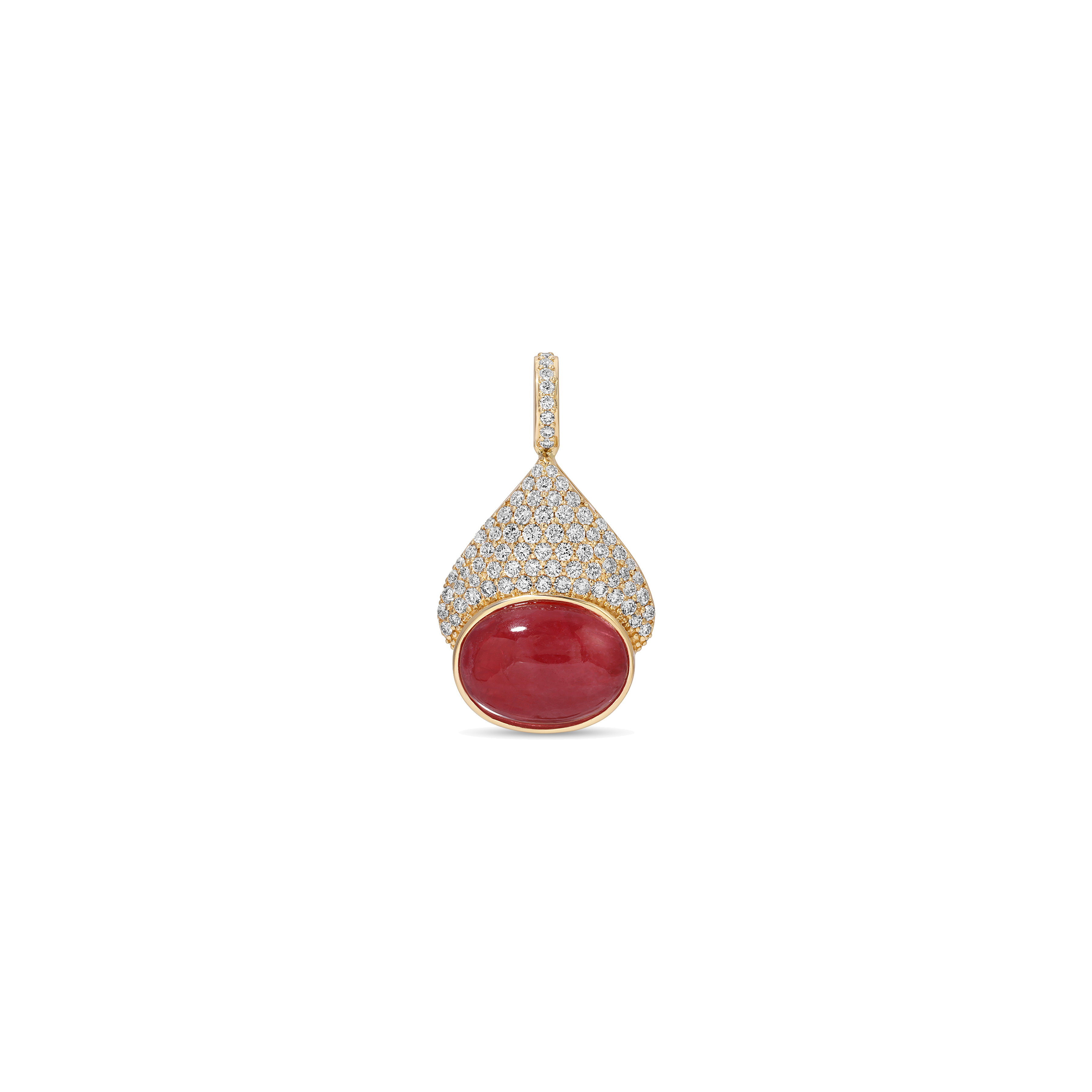 Large Oval Rhodonite Pavé Peak Charm