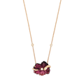 Pink Tourmaline Flower Necklace with Marquise Diamond Coiled Snake