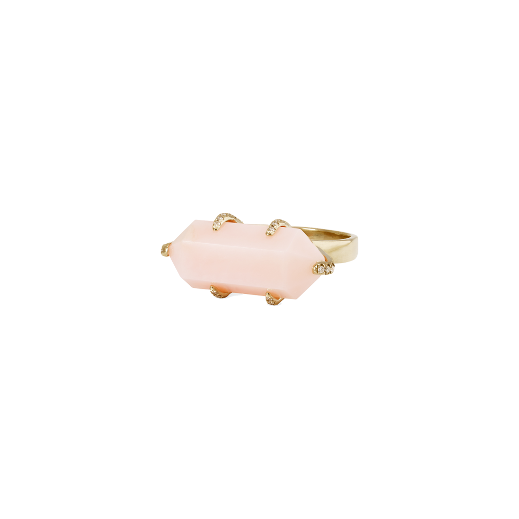 Pink Opal Double Point Claw Ring