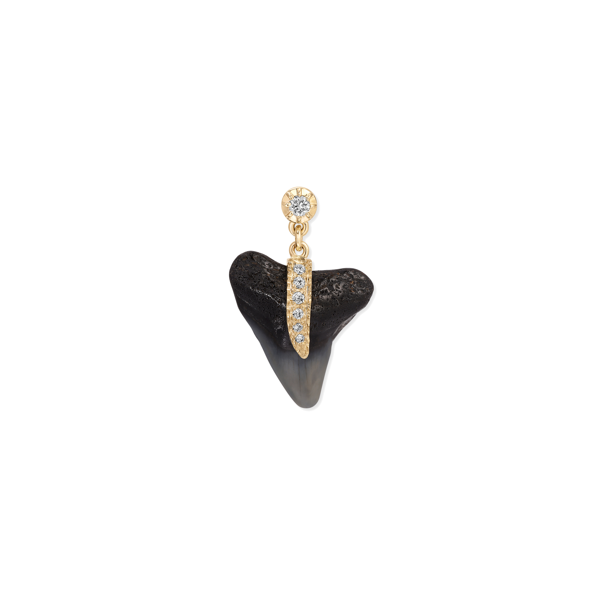 Sophia Diamond + Pave Drip Shark Tooth Drop Stud