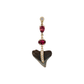 Sophia Diamond + 2 Pink Tourmaline Pave Shark Tooth Drop Stud