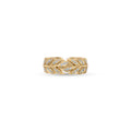 Thick Pavé Feather Wing Wrap Ring
