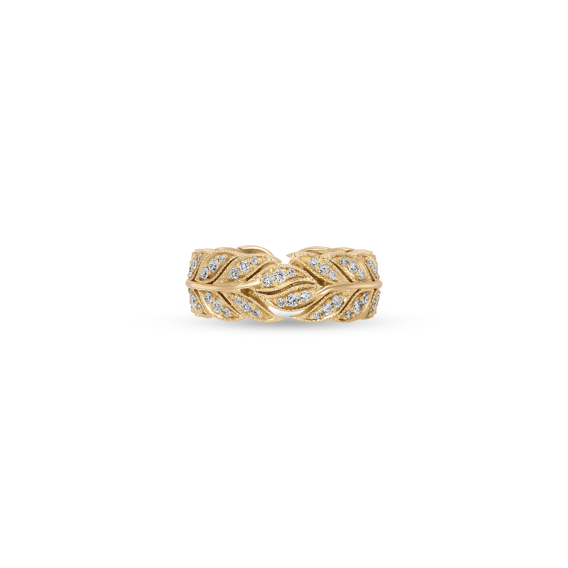 Thick Pavé Feather Wing Wrap Ring