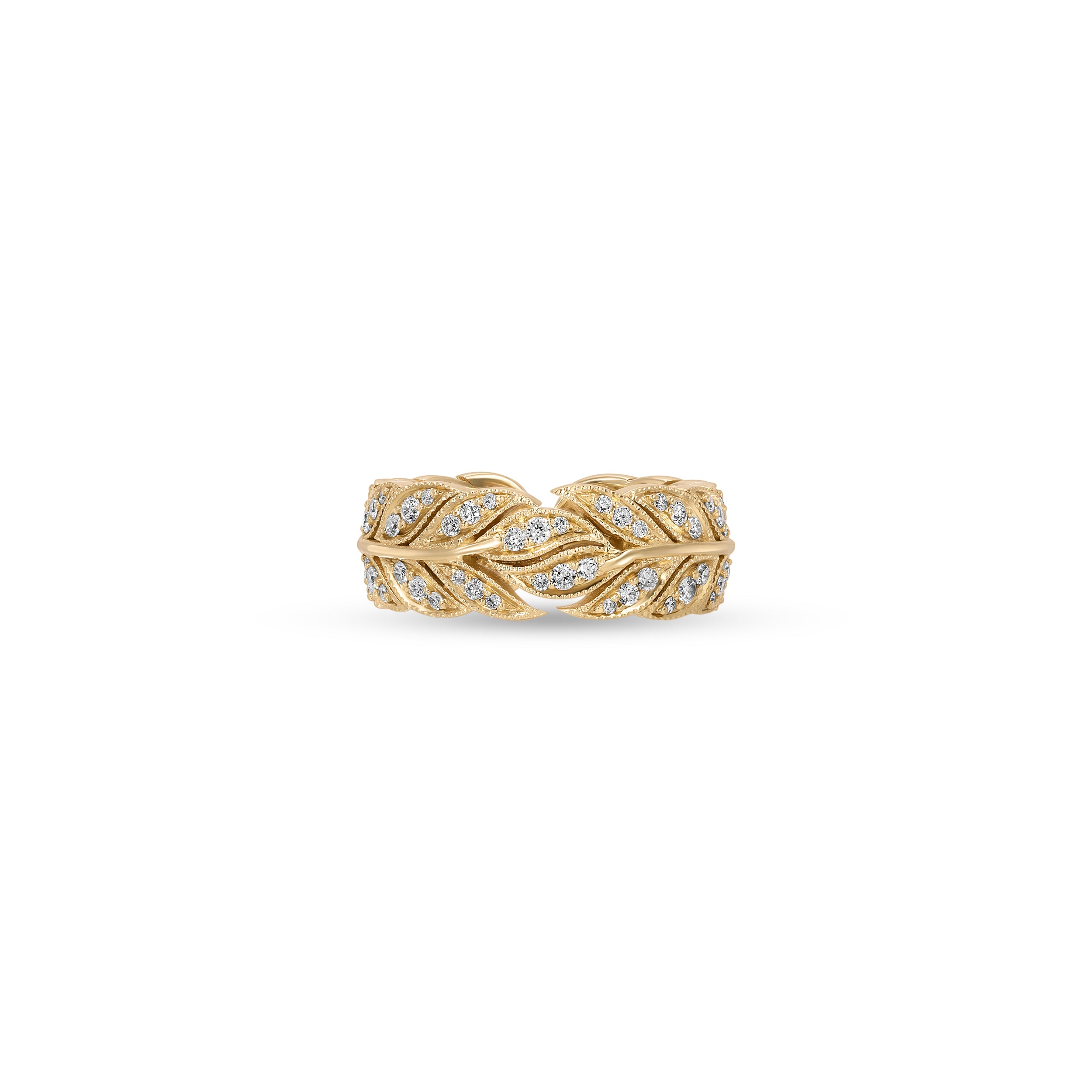 Thick Pavé Feather Wing Wrap Ring