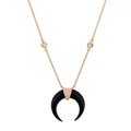 Mini Black Double Horn Necklace