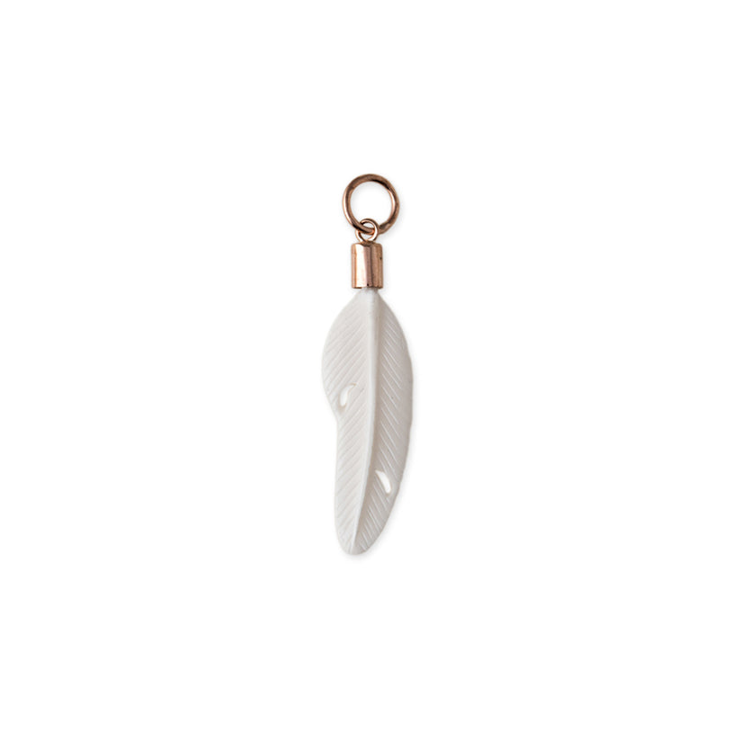 BONE FEATHER CHARM