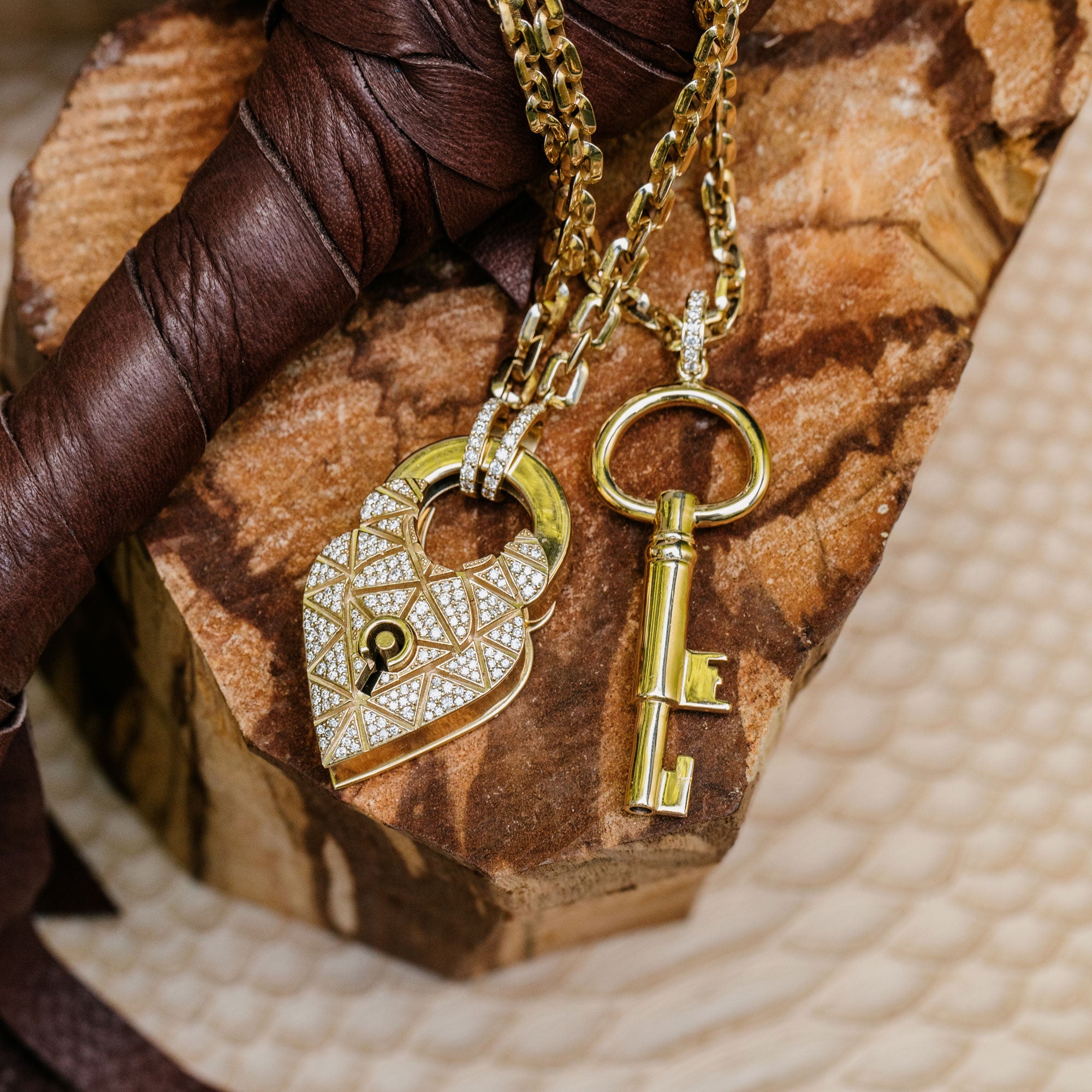 Pave Working Key Charm