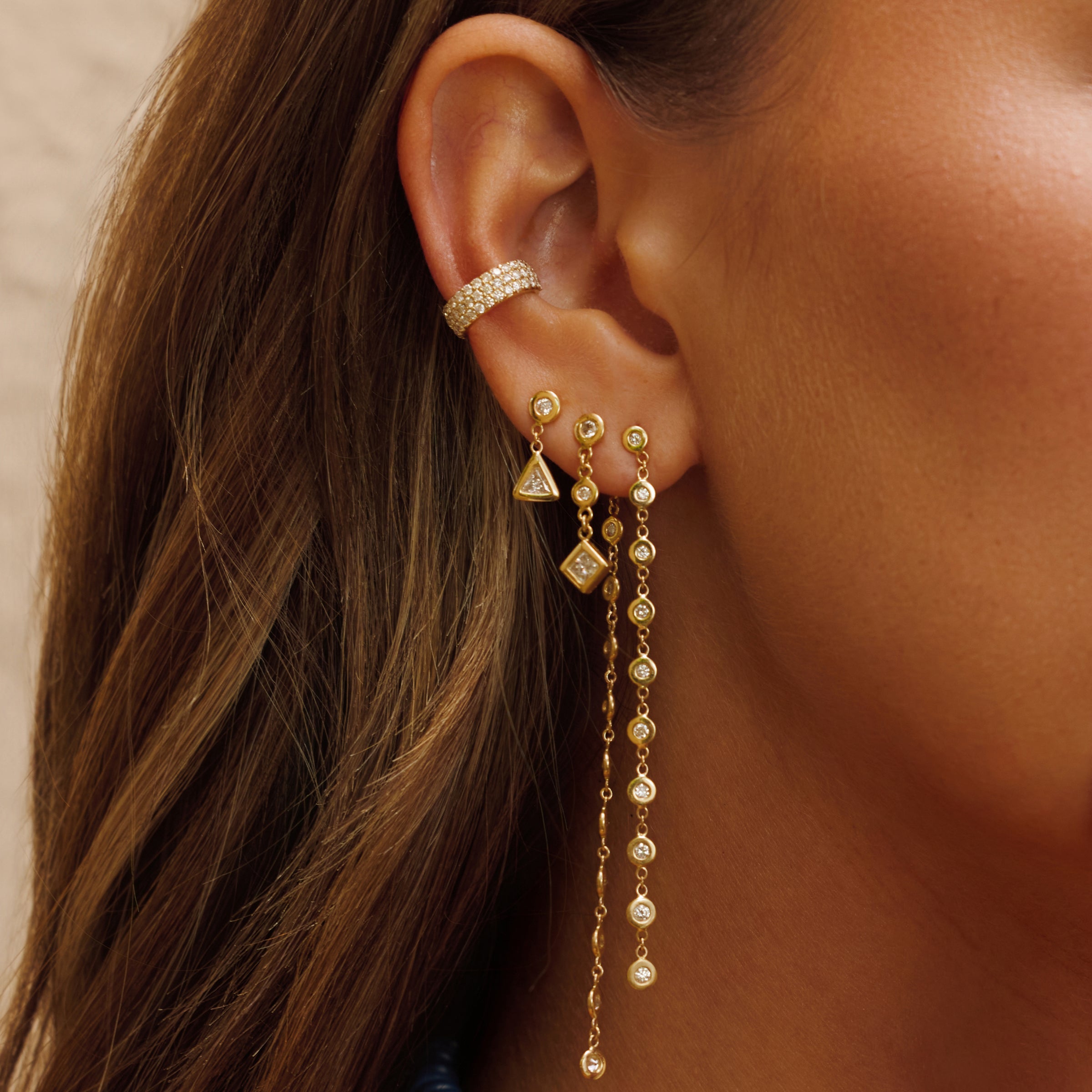 10 Diamond Drop Stud Earring