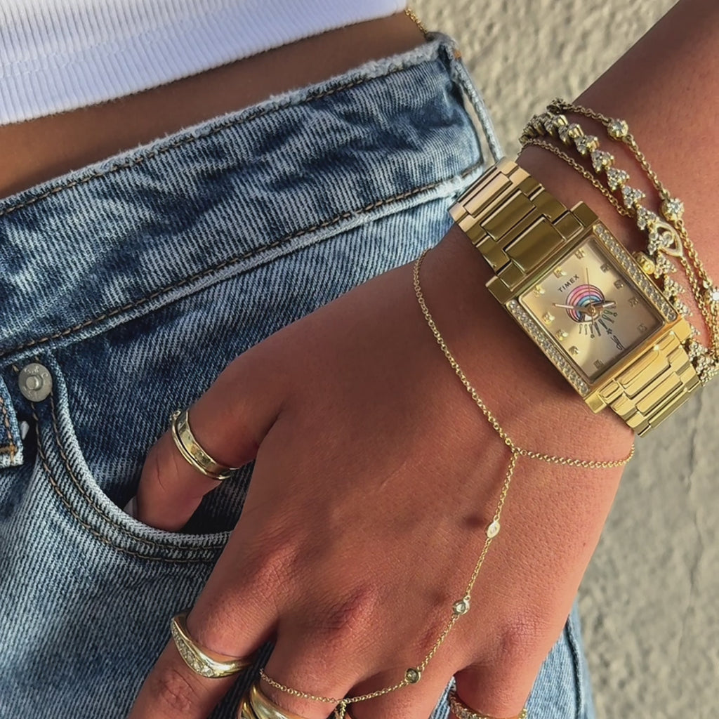 Timex x Jacquie Aiche Éclat Watch Gold Sunray