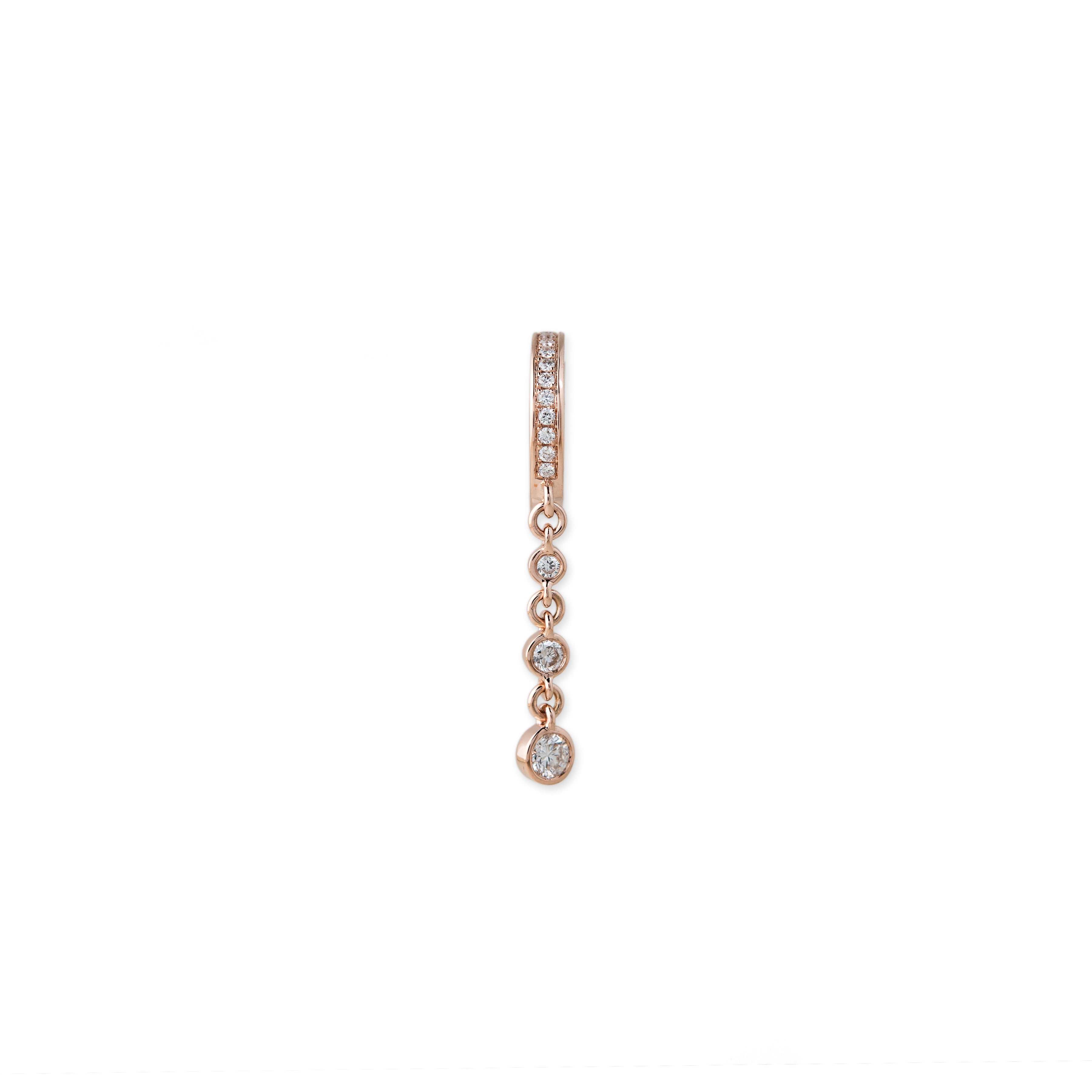3 Diamond Drop Mini Hoop