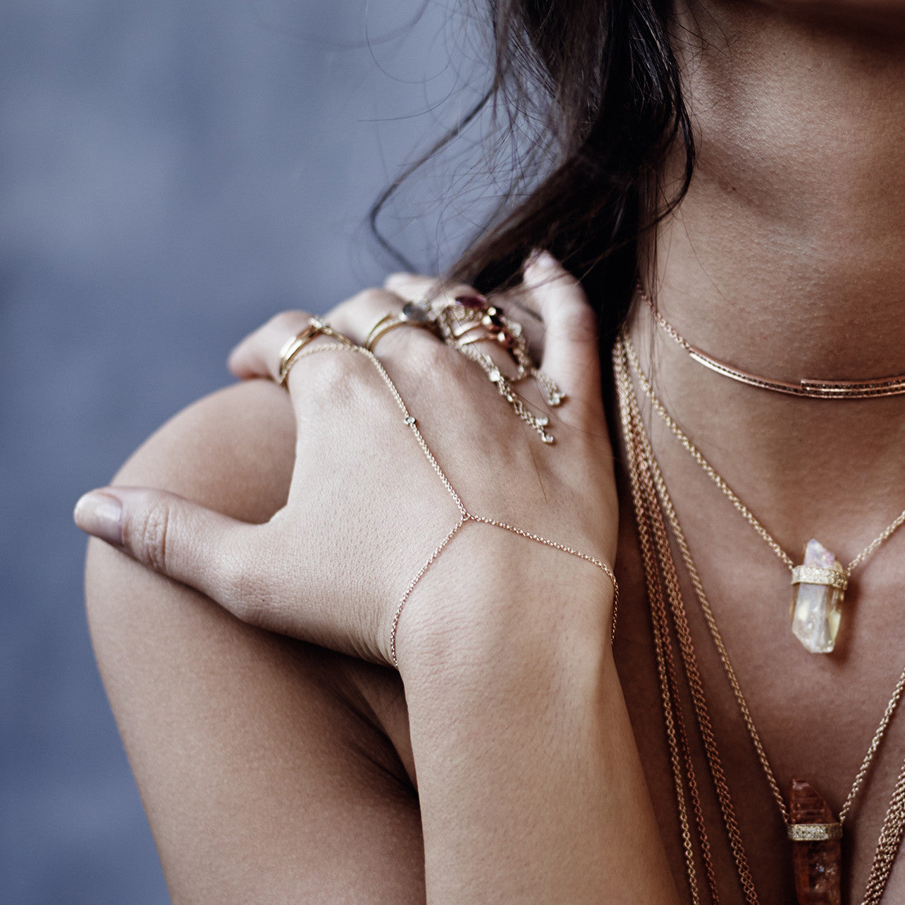 Diamond Bezel Finger Bracelet – Jacquie Aiche