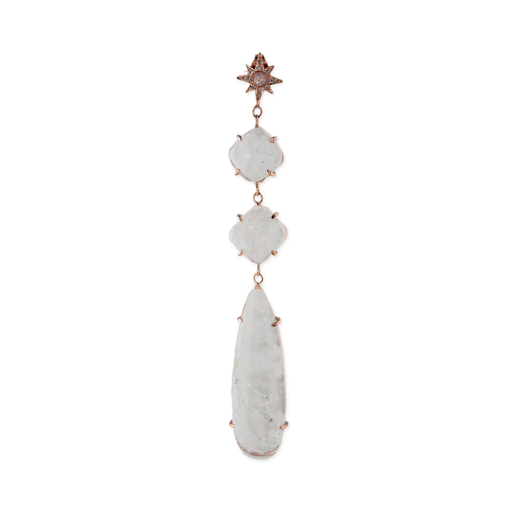 Moonstone Shining Star Drop Earring