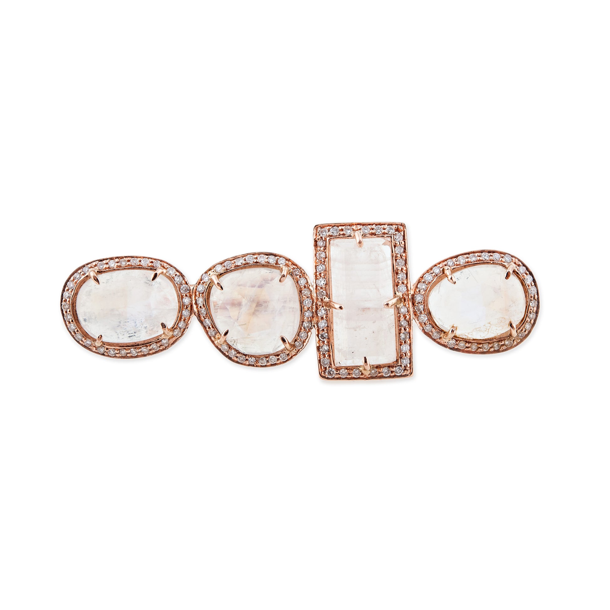 4 MOONSTONE KNUCKLE RING