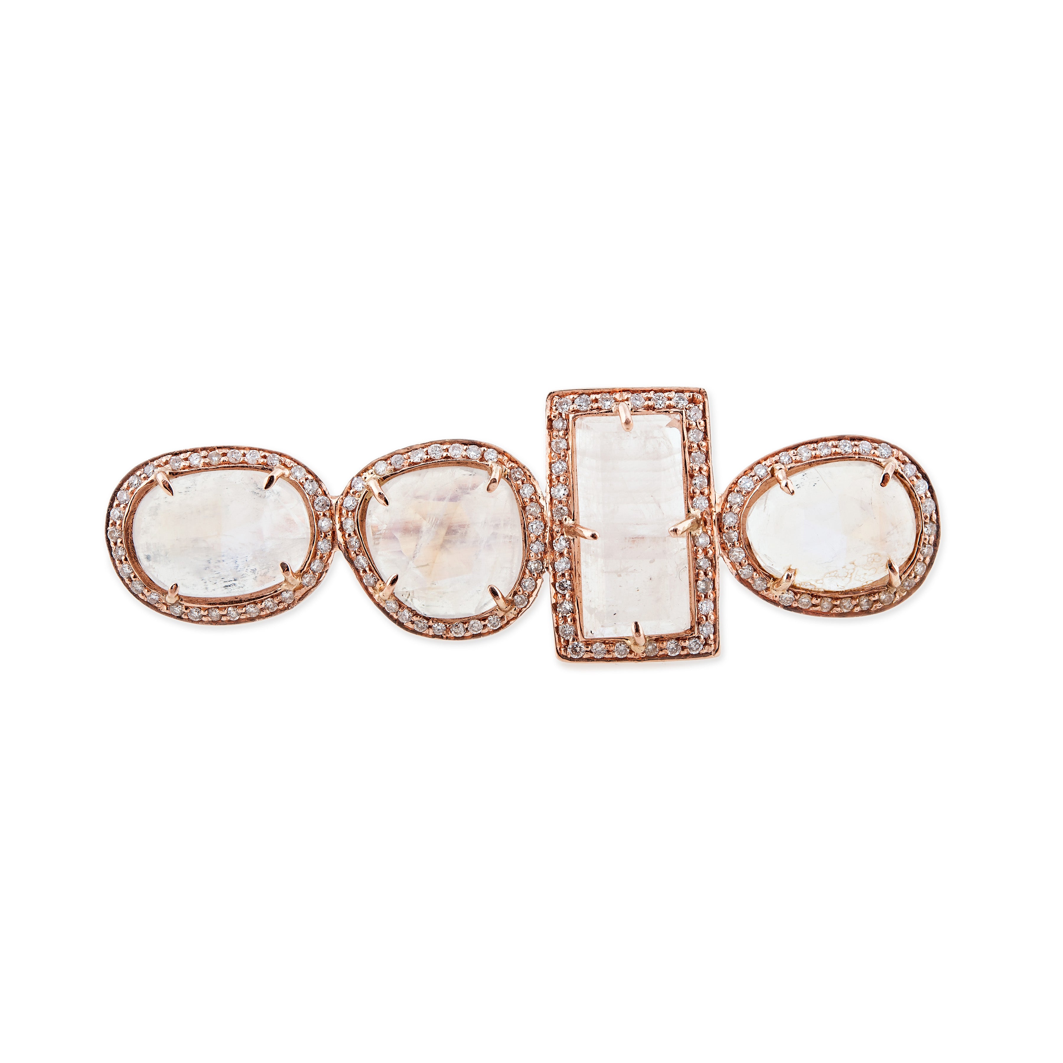4 MOONSTONE KNUCKLE RING
