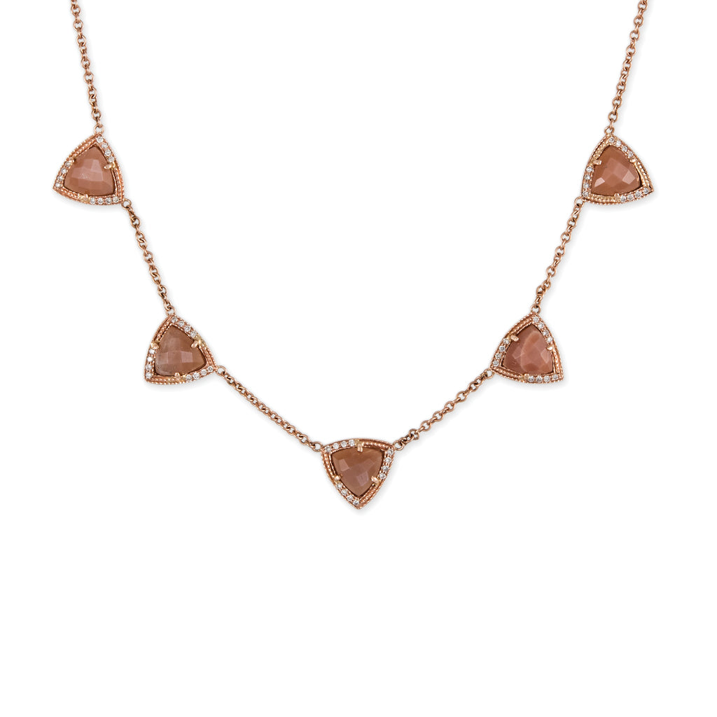 5 SPACED OUT MINI GEMSTONE PYRAMID NECKLACE
