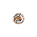 Pave Diamond Leopard Mother of Pearl Signet Ring