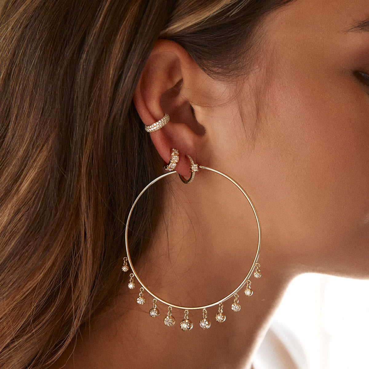 Pave Diamond Rounded Ear Cuff
