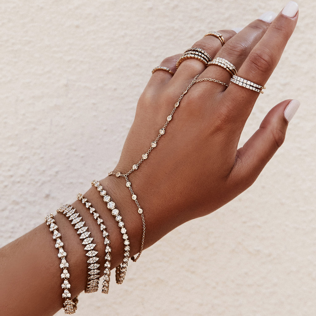 13 Diamond Finger Bracelet