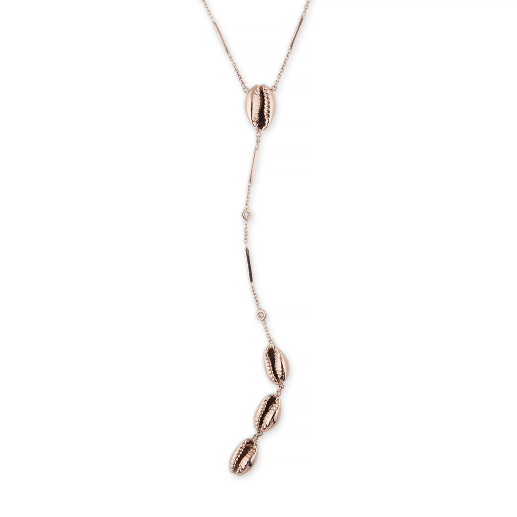 Cowri Shell Diamond Y  Necklace