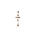 Round + Teardrop Diamond Pave Cross Drop Stud