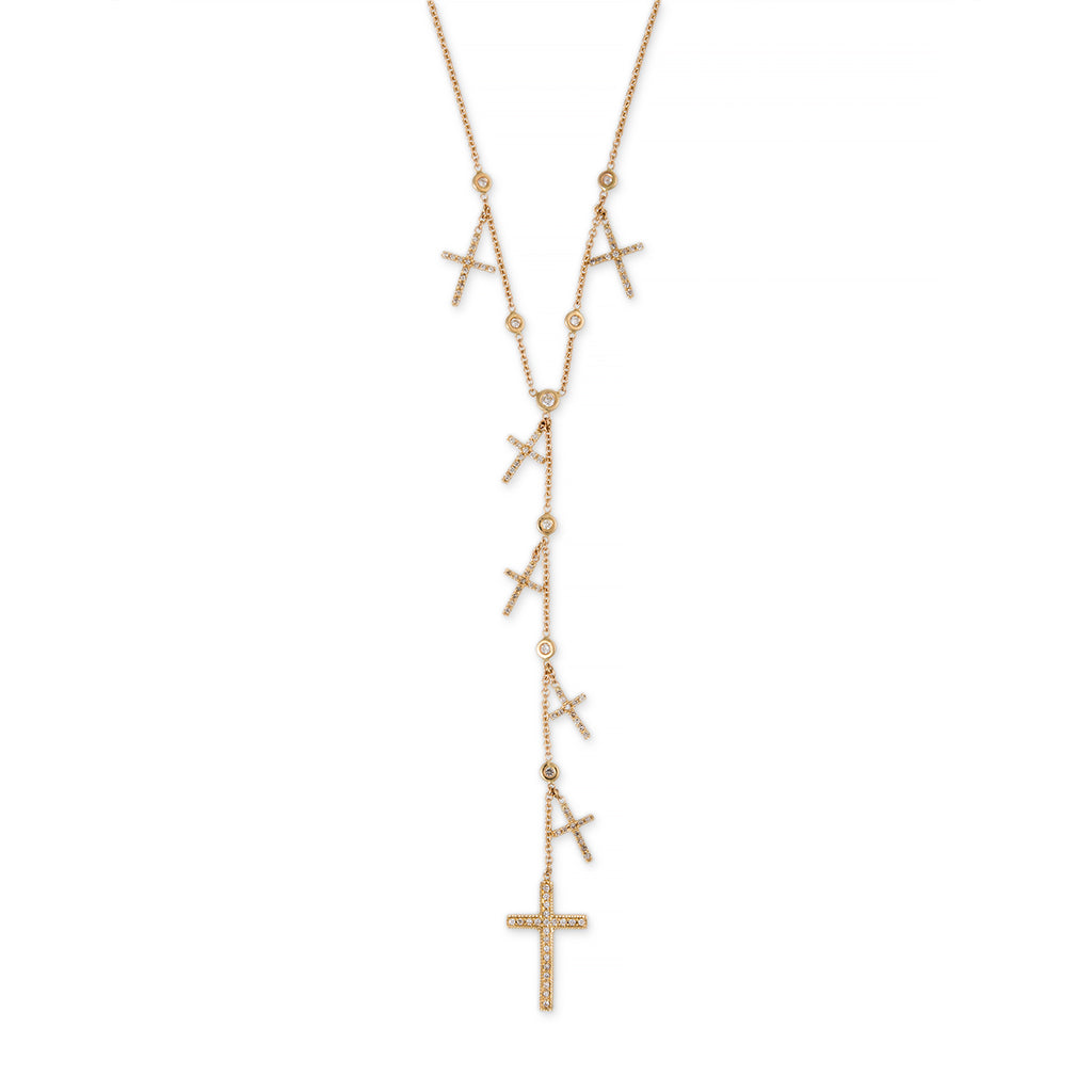 Pavé Cross Shaker Y Necklace