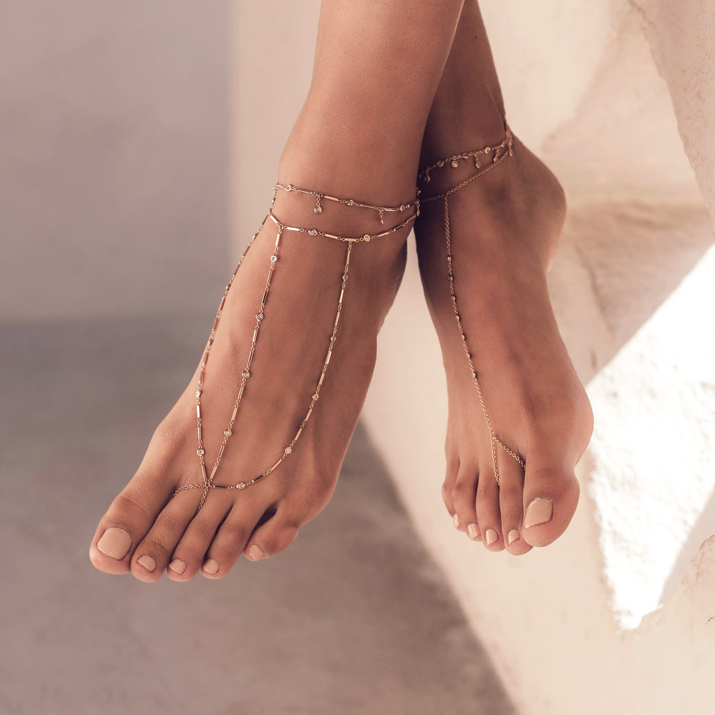 Smooth Bar Diamond Shaker Anklet