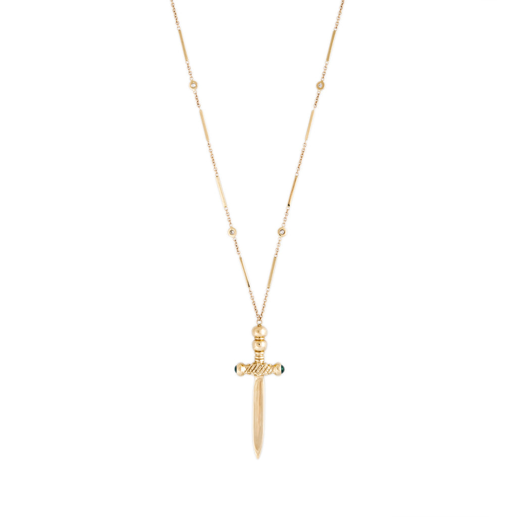 Emerald Dagger Necklace