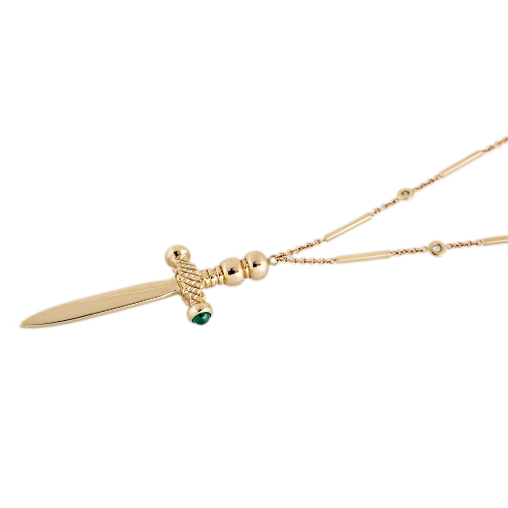 Emerald Dagger Necklace