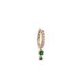 Graduated Emerald Pave Diamond Mini Hoop