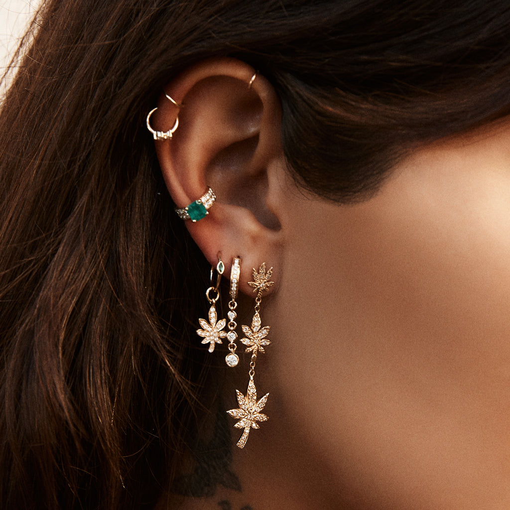 Pave Diamond Sweet Leaf Charm