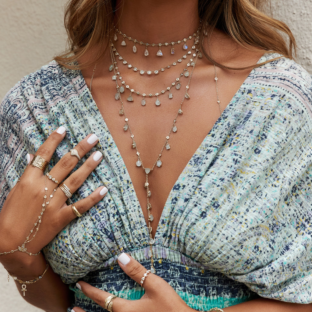 Bar Necklaces: Alexa Jordyn Multi-Shape Diamond Bar Necklace · Dana Rebecca  Designs