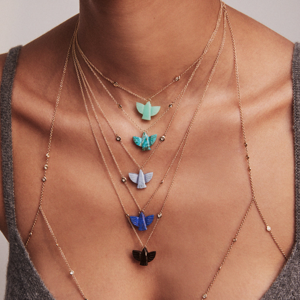 Light Blue Pearl Drop Pendant Necklace - Dainty, Baby Blue, Wedding Ne –  Anna King Jewellery