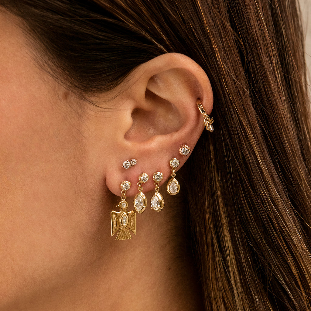 Sophia 1+1 Diamond Marquise Drop Stud