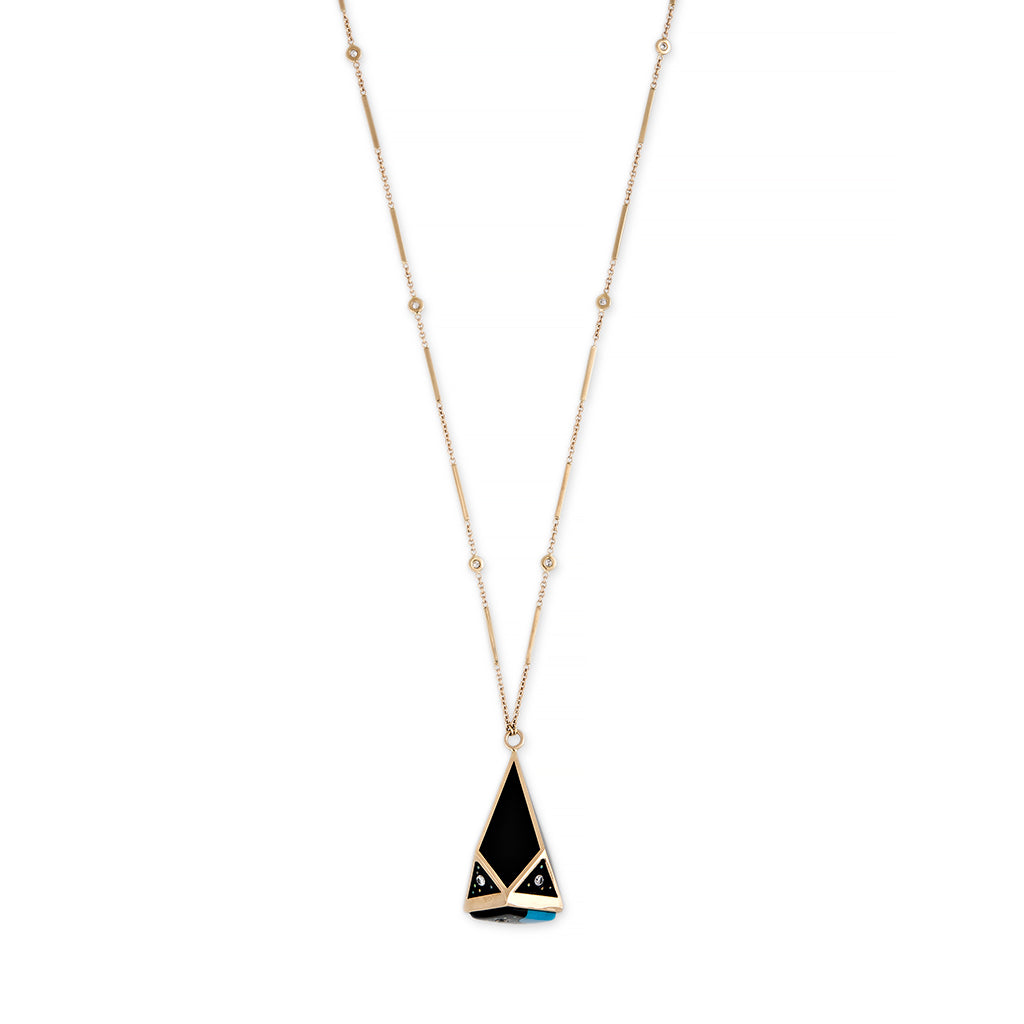 GEOMETRIC DOME GALAXY INLAY NECKLACE