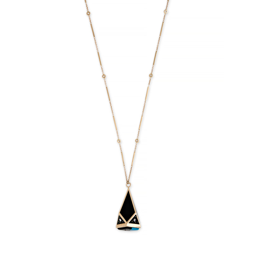 GEOMETRIC DOME GALAXY INLAY NECKLACE