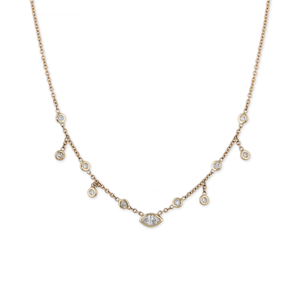 MARQUISE CENTER HALF SHAKER NECKLACE