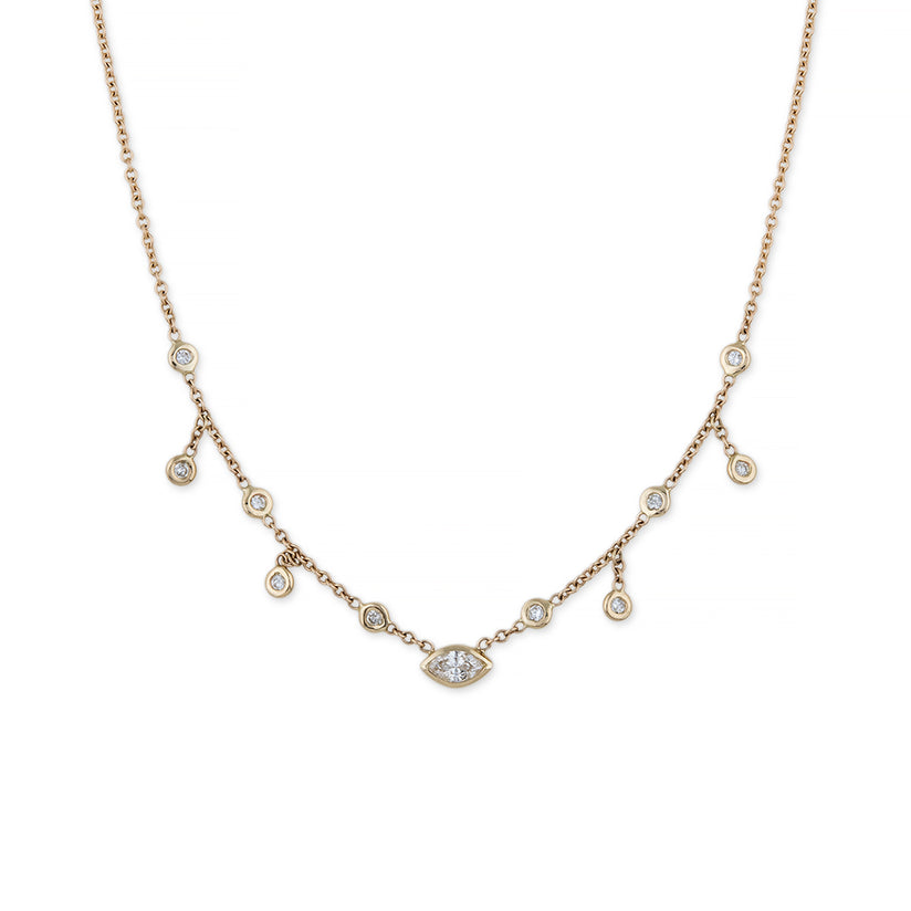 MARQUISE CENTER HALF SHAKER NECKLACE