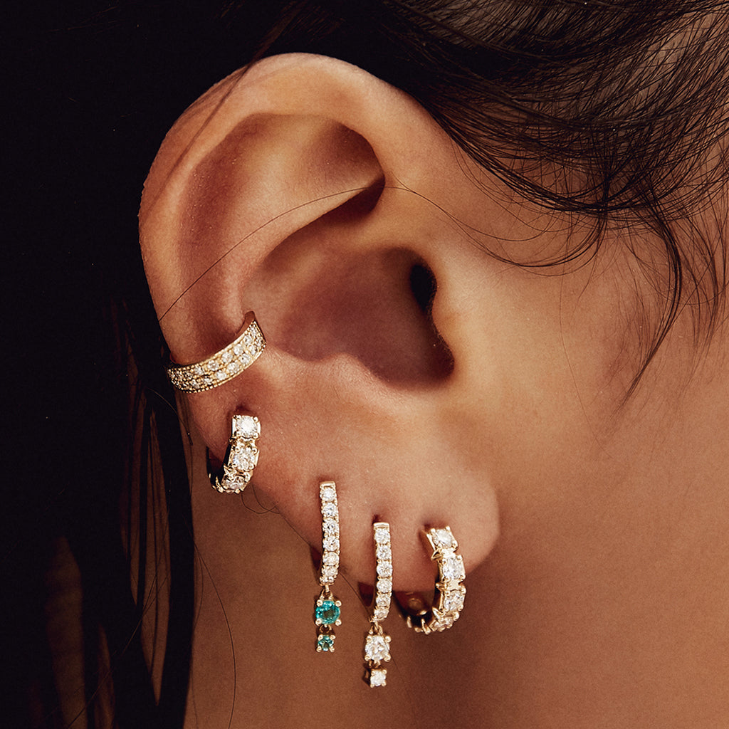 6 Large Diamond Mini Hoop – Jacquie Aiche