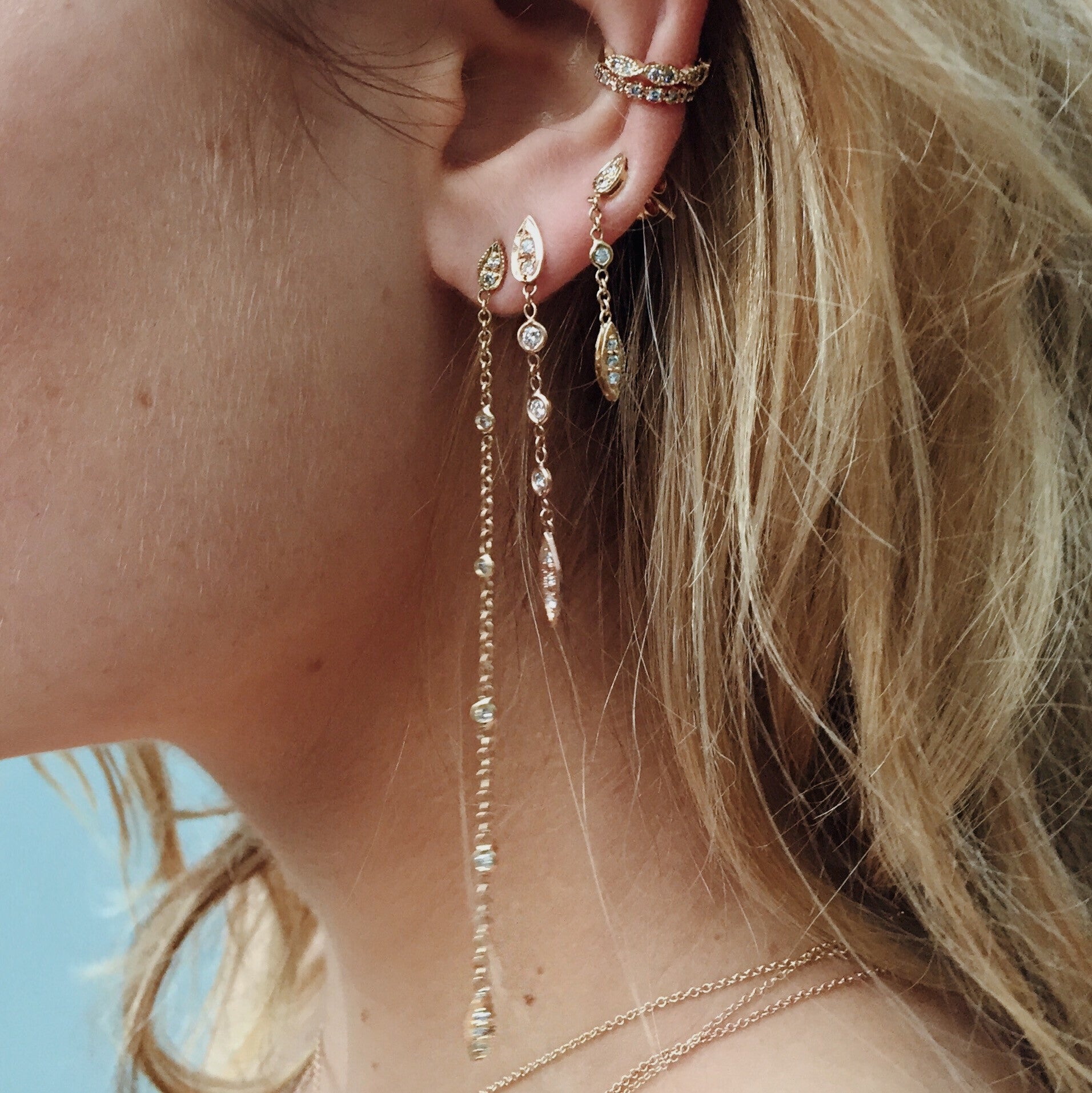 1 Diamond Tinkerbell Chain Stud