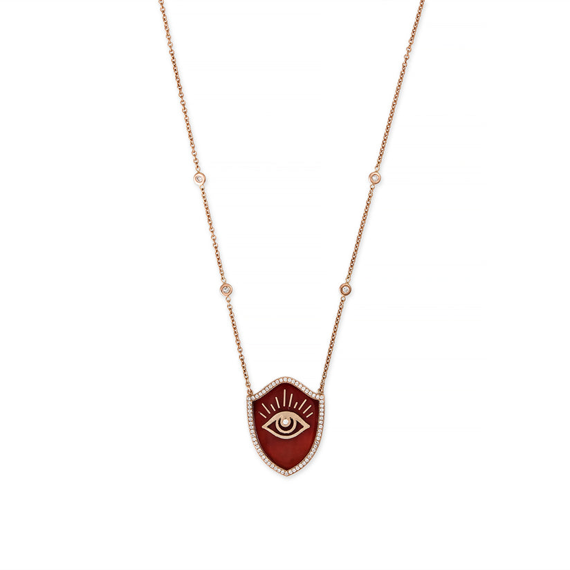 RED AGATE EYE SHIELD NECKLACE