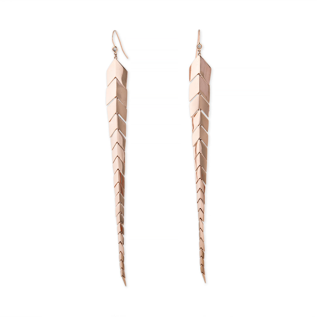 Diamond Long Fishtail Earrings