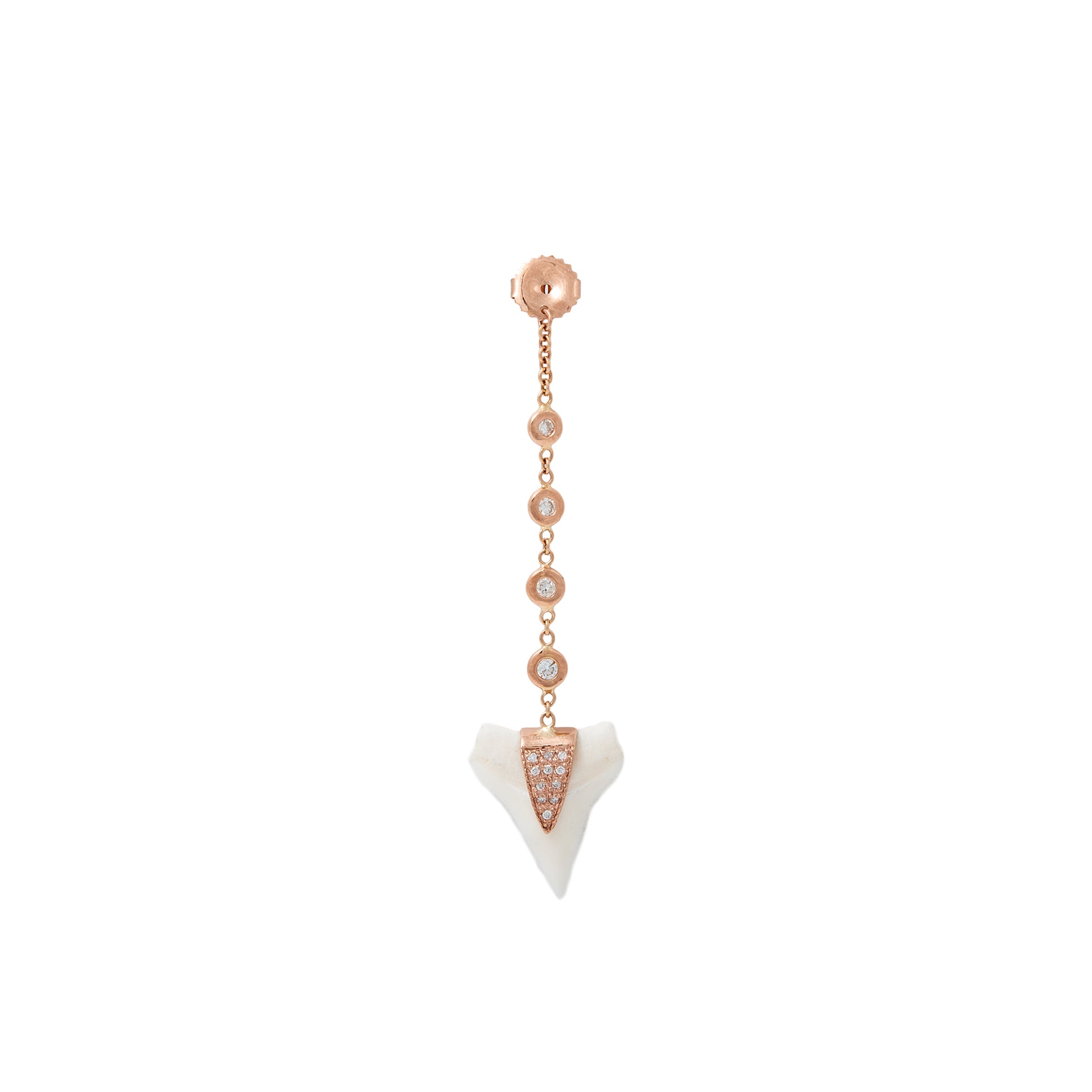 4 DIAMOND + PAVE V CAP SHARK TOOTH EARRING BACK