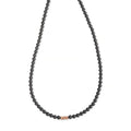 4 Gold Bead + Grey Hematite Beaded Necklace