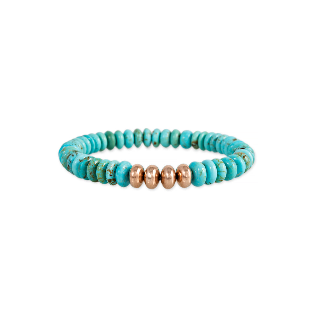 Genuine Turquoise Freeform Chip Bead Stretchy String Stretch Bracelet 7541