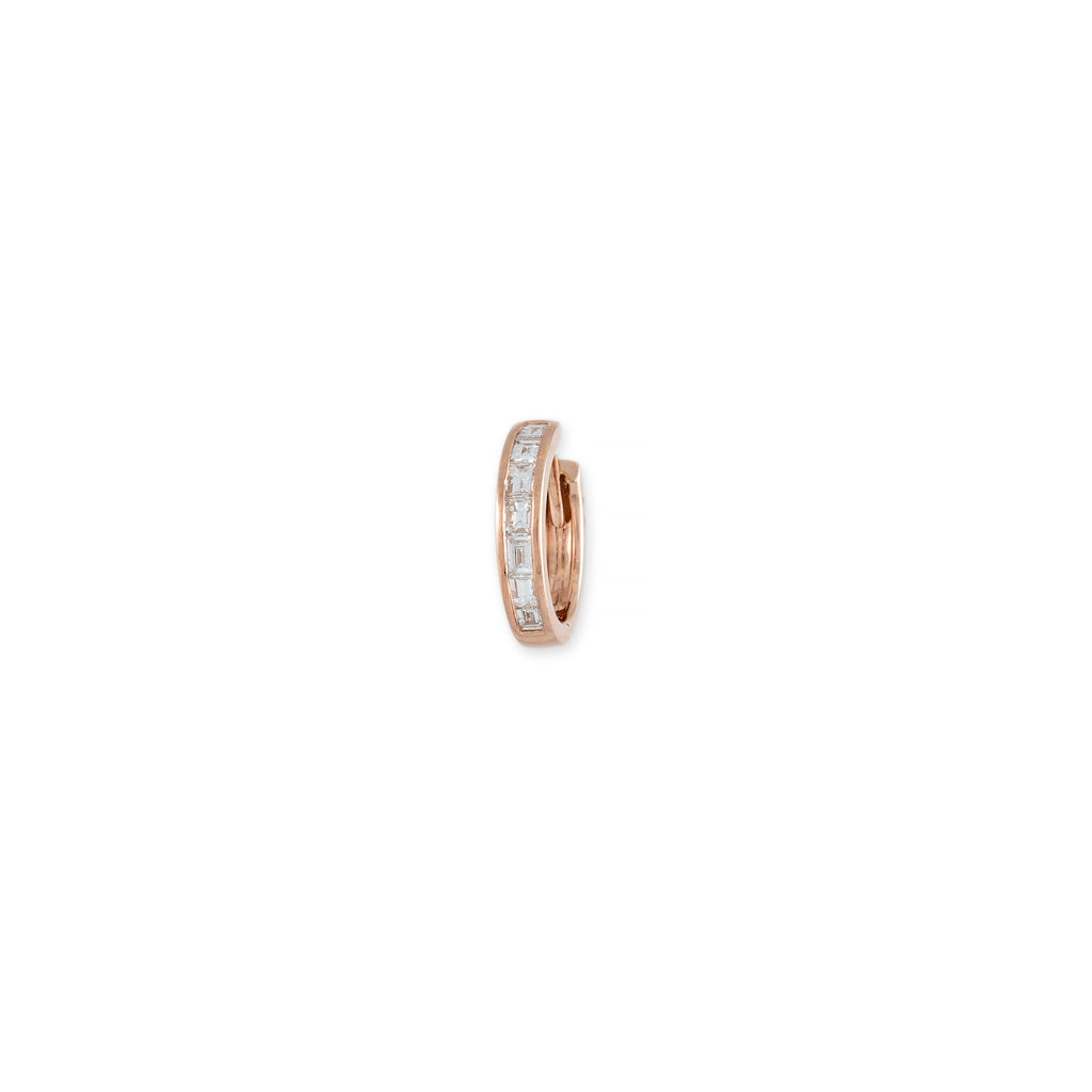 7 Diamond Baguette Mini Hoop