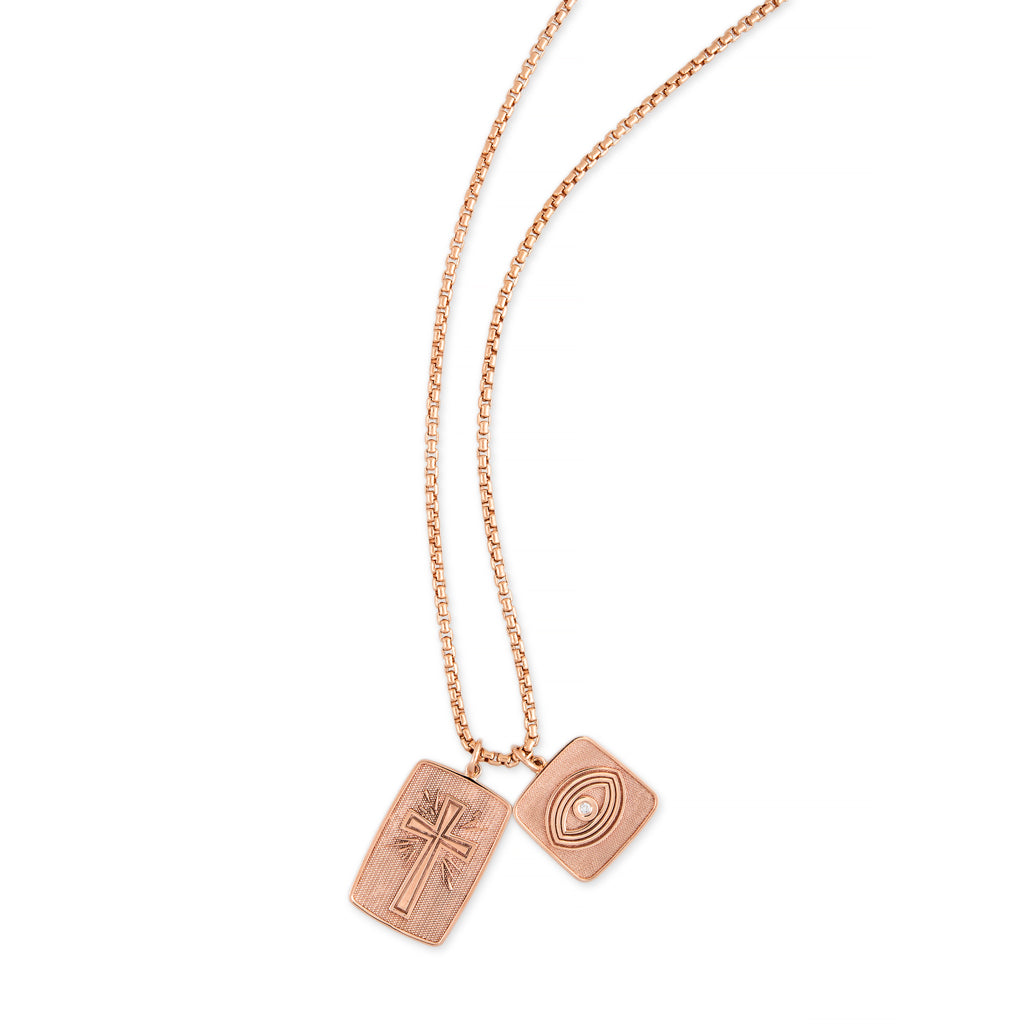 CROSS + FAITH RECTANGLE TAG CHARM