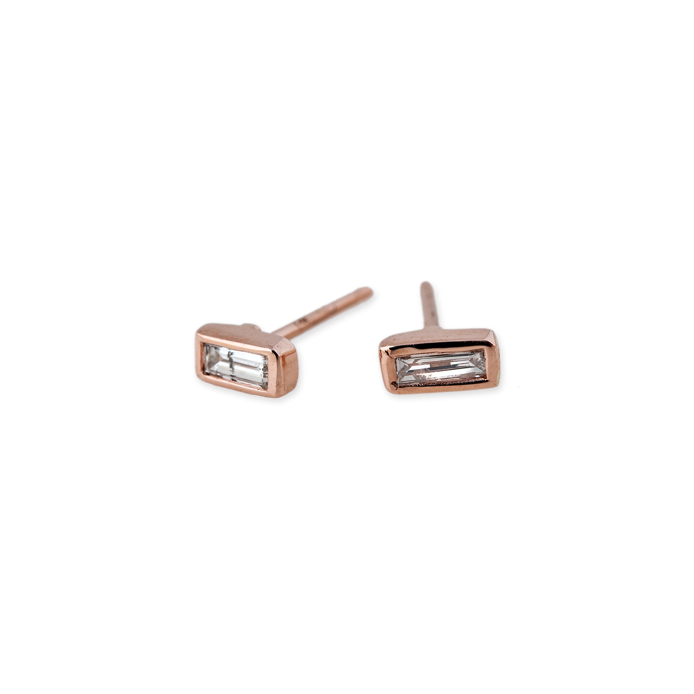 Baguette Diamond Stud