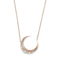Large Graduated Opal Crescent Moon Necklace