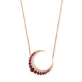 Large Ruby Crescent Moon Necklace