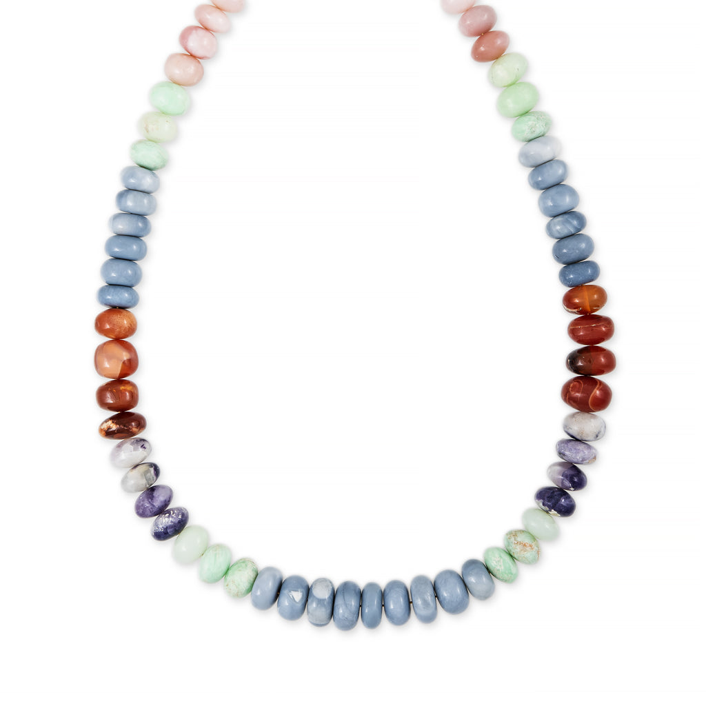 man made opals beads necklace
